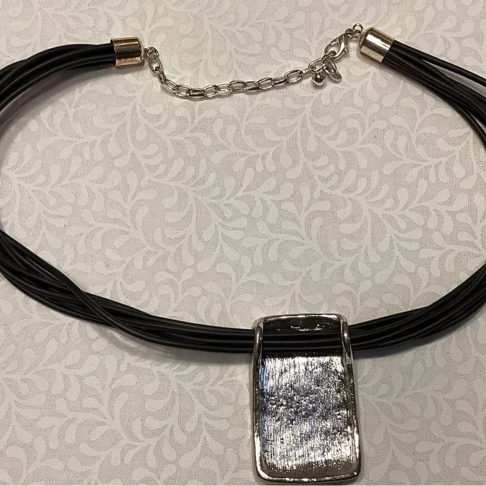 Black Multi-Strand Pendant Necklace - Contemporary Women’s Jewelry - Picture 6 of 6
